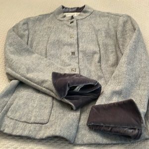 Exquisite reversible jacket. Wool on one side and silk/velvet on the other.